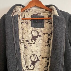 UO LUX Gray Hooded Wool Toggle Coat Womens Small